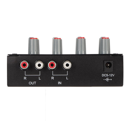 Reguleeritav 7-ribaline ekvalaiser, DC 5-12V 7-ribaline ekvalaiser autovõimendi 3,5 mm liidesega, sagedusvahemikud 60Hz/150Hz/400Hz/1KHz/3KHz/6,5KHz/15KHz (EL-pistik)