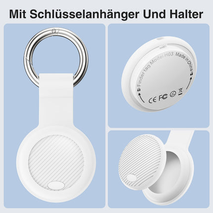 Õhujälgimismärgis 2 tk pakis - nutikas märgis, mis ühildub Apple Find Myga (ainult iOS), kaitseümbrisega, veekindel esemeotsija, Bluetooth-võtmeotsija rahakoti ja pagasi jaoks, vahetatav aku