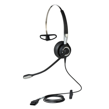 Jabra Biz 2400 II QD kõrvapealsed monopeakomplektid kiirühendusega - kerged mürasummutavad juhtmega kõrvaklapid HD-häälega ja pehme padjaga lauatelefonidele 2486-820-209 must kiirühendusega