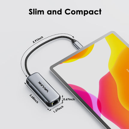 WAVLINK USB C to 5G Ethernet Adapter with 95W PD, USB C Adapter with 5000 Mbps, Ethernet Network Adapter for Laptops, Computers, Compatible with Windows 10/11, Mac OS 11 or higher, Linux and more