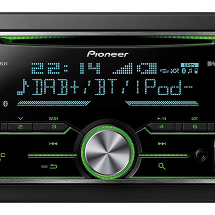 Pioneer FH-X840DABAN, DAB-antenni, 2DIN-autoraadio, CD-tuuneri ja FM-i, DAB+-i, Bluetoothi, MP3-, USB- ja AUX-sisendi, RGB-valgustuse, käed-vabad süsteemi ja 13-ribalise ekvalaiseriga