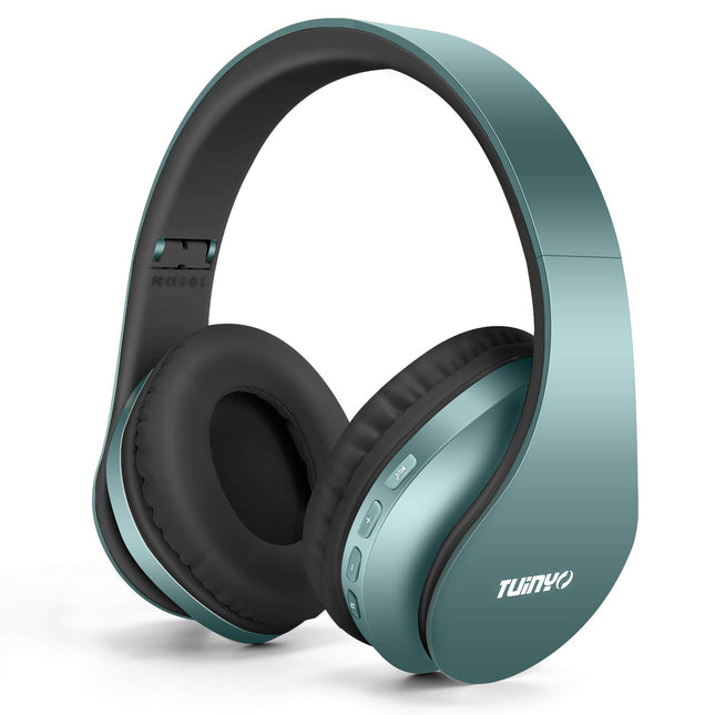 TUINYO Bluetooth-kõrvaklapid, juhtmevabad kõrvaklapid mikrofoniga, HiFi stereo, kokkupandavad ja kerged juhtmevabad peakomplektid teleri/arvuti/mobiiltelefoni ja reisi/töö jaoks… (hõbedane sinine)