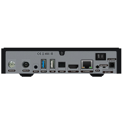 GigaBlue UHD Trio 4K PRO - 1xDVB-S2X MS + 1xDVB-C/T2 kombineeritud vastuvõtja satelliit-, kaabel-/T2 signaalide jaoks, E2 Linux TV nutiteleri karp, meedia taasesitus, PVR-funktsioon, 1200Mbps WiFi, HTS e-com HDMI-kaabel