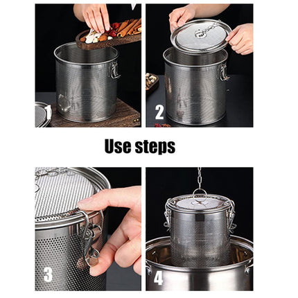 Stainless steel spice filter, stainless steel 304 tea filter, tea filter ball filter with carrying chain and hook, suitable for all types of cups and teapots (1 piece 8 * 9cm)