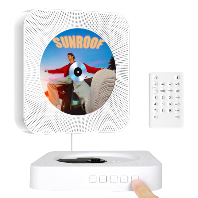 Kaasaskantav CD-mängija lauaalusega, Bluetooth CD-mängija, raadioga CD-mängija koduseks kasutamiseks, toetab FM-i, USB-porti, AUX-sisendit/väljundit, isiklik audiopleier reguleeritava nurgaga alusega
