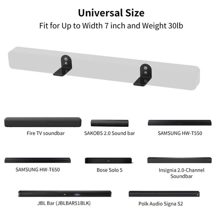 HomeMount universaalne heliriba seinakinnitus - reguleeritav heliriba kronstein, ühildub Fire TV, Samsungi, TCLi, LG, Vizio, Polk Audio, Klipschi, Insignia, JBL-i ja Sony heliribadega
