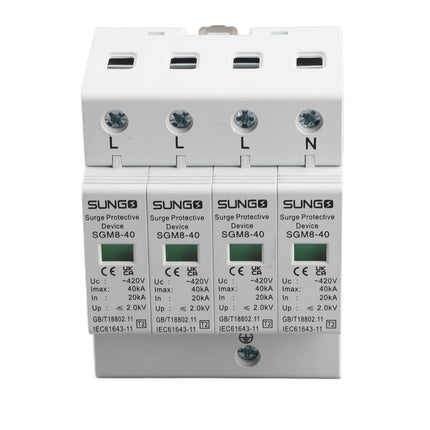 Surge Protector DIN Rail, Surge Protector DIN Rail Keenso 4P 40KA Home Surge Protector DIN Rail Low Voltage Protection Surge Protective Device for Lightning Protection