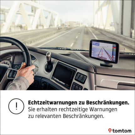 TomTom Truck Navigation Device GO Expert (7-inch HD screen, routes for large vehicles, traffic jam avoidance with TomTom Traffic, world maps, restriction warnings, fast updates via WiFi) Black