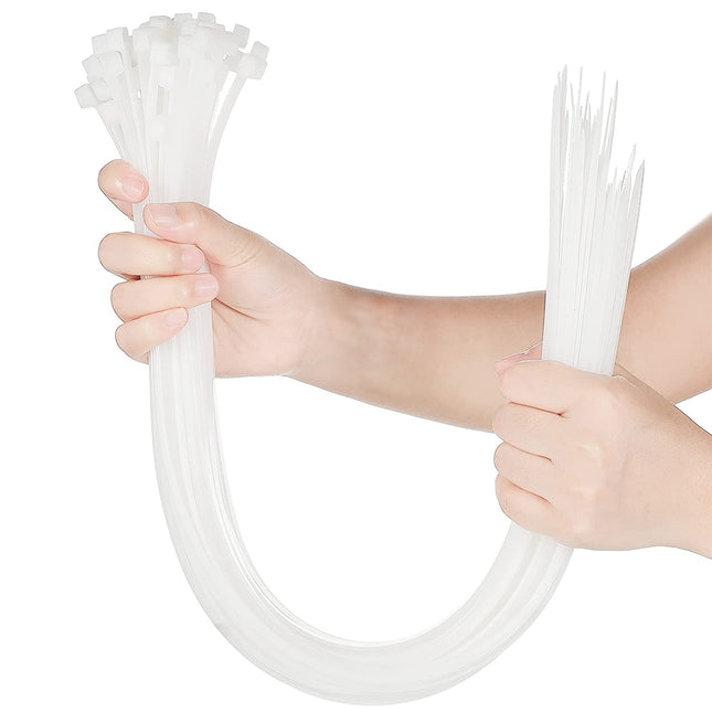 Cable ties white 8.8 mm x 500 mm UV-resistant cable ties white long tensile force 80 kg white cable ties 100 pieces