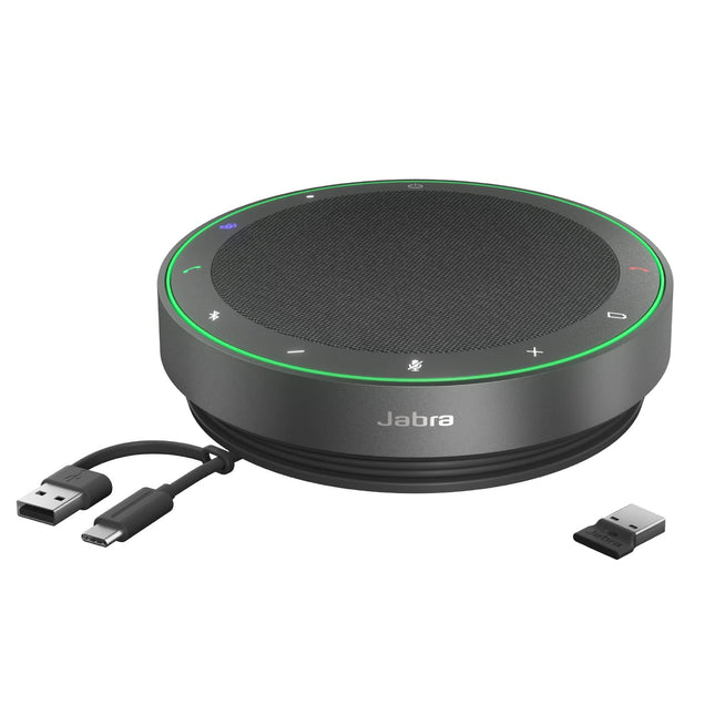 Jabra Speak2 75 juhtmevaba kõlartelefon USB-A Bluetooth-adapteriga, 4 mürasummutava mikrofoniga, 65 mm lairibakõlariga, sertifitseeritud Zoomi ja Google Meeti jaoks, tumehall