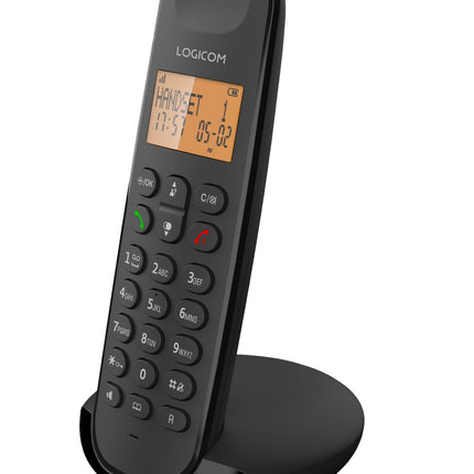 Logicom ILOA 150 Cordless Landline Phone without Answering Machine – Solo – Analog and DECT Phones – Black
