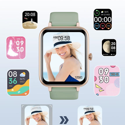 GRV Smartwatch for women men with phone function, fitness watch with heart rate measurement, SpO2, pedometer, sleep monitor, multi training modes for iOS Android mobile phone