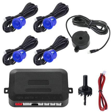 MOCNT Car Parking Aid 4 Rear Sensors Reversing Aid Vehicle Reversing Alarm Parking System Parking Sensors Reversing Parking Aid Reversing Radar System Buzzer Alarm Warning Blue