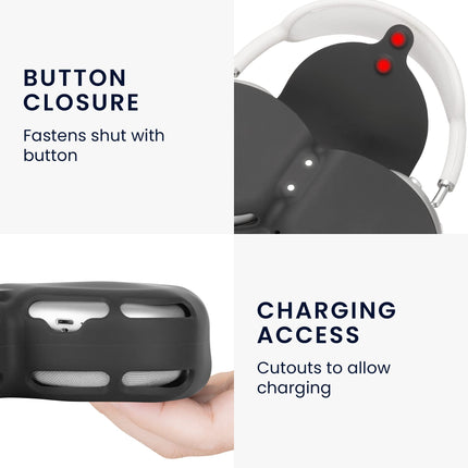 kwmobile Case compatible with Apple Airpods Max - Headphone Case made of silicone - Cover in black