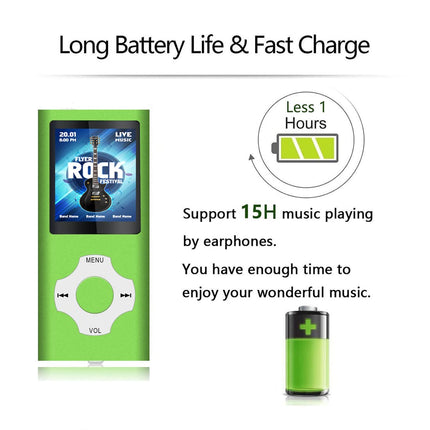 Tabmart 32GB MP3 Player, MP4 Music Player Support Audio Player Media Player FM Radio E-Books 18 Hours Long Battery Life 1.81 Inch Color Display Music Player Green