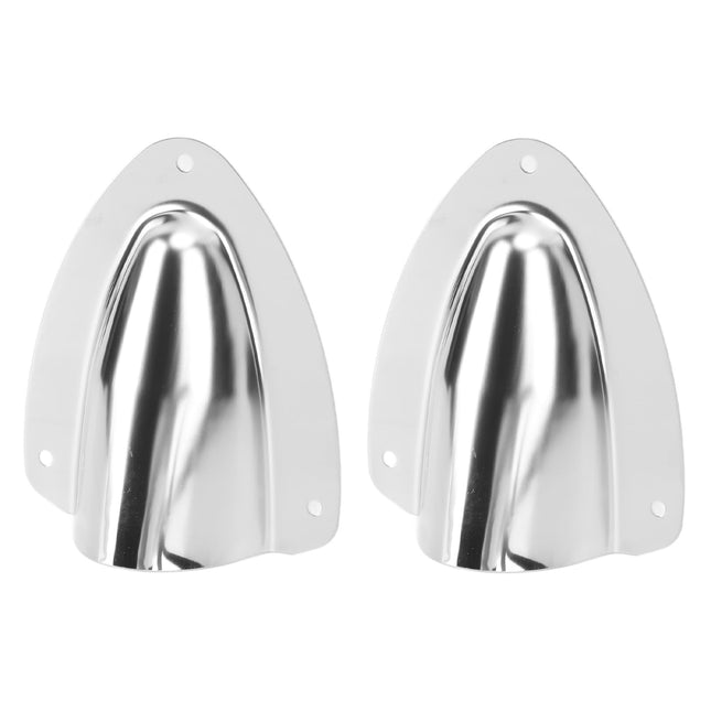 FECAMOS Stainless Steel Cable Cover, Marine Clam Shell, 1 Pair, Robust, Rustproof, Polished, for Yachts (120mm)