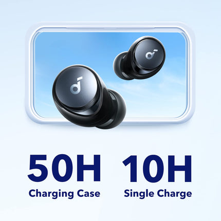Soundcore by Anker Space A40, juhtmevabad kõrvaklapid, automaatne mürasummutus kuni 98%, 50 tundi mänguaega, kõrglahutusega heli, mugav disain, rakenduse kaudu juhtimine (uuendatud)