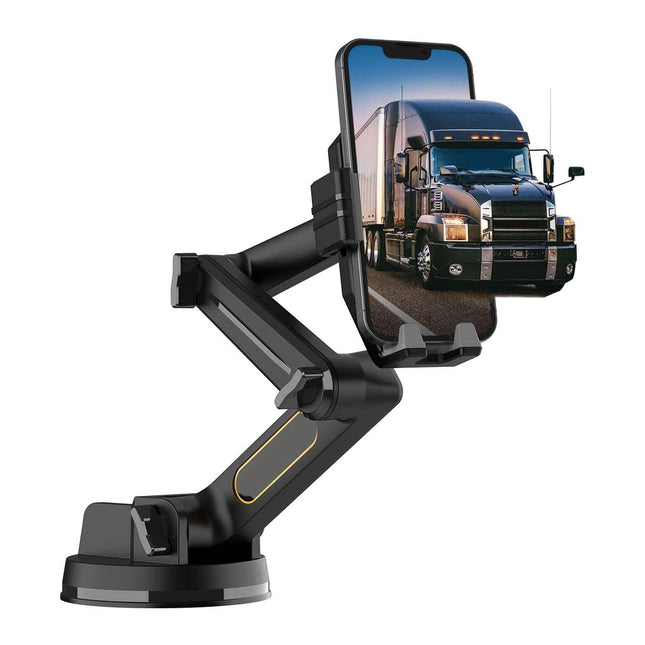 Veoauto telefonihoidik, auto telefonihoidik, armatuurlauale esiklaasile kinnitatav telefonihoidik, 16,9 tolli pikk vars, super iminapp, vastupidav telefonihoidik, löögikindel, must