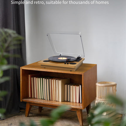 VIFLYKOO Record Player, Bluetooth Record Player with 2 Stereo Speakers, 3-Speed ​​33/45/78 rpm, Retro Record Player Supports Vinyl to MP3/Headphone Jack/AUX Input/RCA Output