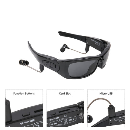 Bluetooth Sunglasses, Camera HD 1080P Video Recorder Wireless Video Sunglasses with Polarized Lens, Supports Calls Video Music for Driving, Riding, Traveling, Etc.