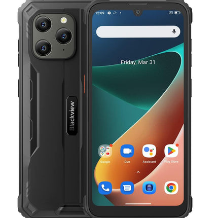 Blackview Outdoor Smartphone Without Contract BV5300 PRO, ArcSoft® 13MP+8MP, 7GB+64GB(1TB Expansion), 3 Card Slots, Android 12 DUAL SIM IP68 Waterproof Smartphone, 6.1'' HD+, 6580mAh Battery, Black