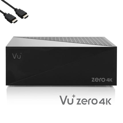 VU Zero 4K - UHD HDR satellite receiver with 1x DVB-S2X tuner, E2 Linux Smart Receiver, YouTube, CI + card reader, HbbTV media library, USB PVR function + EasyMouse HDMI cable