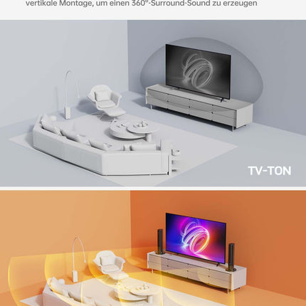 MEVOSTO Soundbar for TVs 2.2 Channel Detachable 2-in-1 Soundbar with Integrated Dual Subwoofer Treble &amp; Bass Adjustable ARC/Optical/AUX/BT 5.0 Home Theater Sound System Wall Mountable-80cm
