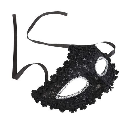 BESPORTBLE pitsist kristall-rhinestones Veneetsia stiilis cosplay mask Halloweeniks/maskeraadiks/kostüümipeoks (must)