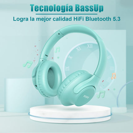 KVIDIO Bluetooth-kõrvaklapid, juhtmevabad kõrvaklapid 65-tunnise mänguajaga, intensiivne bass, juhtmevabad 5.2 Bluetooth-kõrvaklapid kõrva peale, kiire laadimine, pikk aku tööiga telefoni ja arvuti jaoks