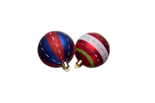 Heitmann Deco Christmas tree - set of 16 - balls - Christmas tree - Christmas balls - blue, red, matte - diameter: approx. 6 cm