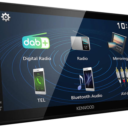 KENWOOD DMX129DAB - 17.3 cm (6.8") Digital Media AV Receiver with Quick Boot &amp; Android USB Mirroring (4x45W, DSP, DAB+/FM, BT, 3X Pre-Out 2V, USB, iPod/iPhone Control)