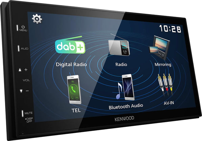 KENWOOD DMX129DAB - 17,3 cm (6,8") digitaalne meedia AV-vastuvõtja kiirkäivituse ja Androidi USB-peegeldusega (4x45W, DSP, DAB+/FM, BT, 3x eelväljundit 2V, USB, iPod/iPhone'i juhtimine)