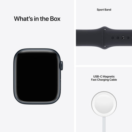 Apple Watch Series 7 (GPS + Cellular, 45MM) Midnight Aluminum Case with Midnight Sport Band (Refurbished)