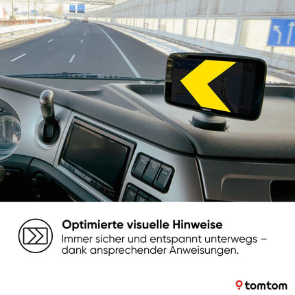 TomTom Truck Navi GO Expert Plus (7-inch display, route guidance and POIs for large vehicles, TomTom Traffic included, world maps, real-time restriction alerts) - New software