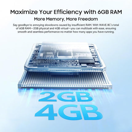 Blackview Wave 8C 4G nutitelefon ilma lepinguta, 6,56'' HD+, kaheksatuumaline 6GB+64GB (2TB väline SD), 13MP+8MP kaamera, 3 kaardipesa, Android 14 kahe SIM-kaardiga mobiiltelefon, Smart-K Box kõlar, GPS, sinine
