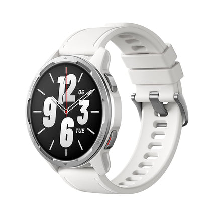 Xiaomi Watch S1 Active Smartwatch (1.43" AMOLED HD; 117 training modes; SpO2, heart rate &amp; sleep monitoring; Bluetooth; NFC; GPS, 5 ATM, up to 12 days battery life, Alexa) White, XM100023-99
