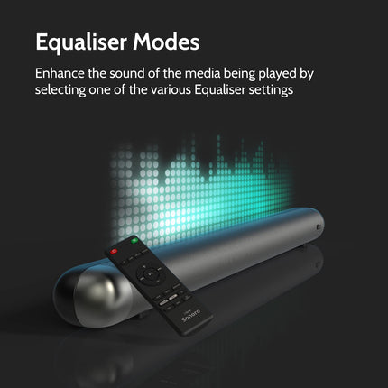i-box Soundbar teleriseadmetele, Dolby Surround Soundi, Bluetoothi, AUX-i, HDMI ARC-i ja USB-ga teleritele mõeldud helisüsteem arvutikõlarite, muusika, filmide, monitori ja kodukino jaoks, stereokõlaritega