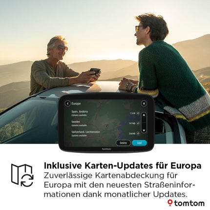 TomTom GO Classic teise auto navigatsiooniseade (6-tolline, liiklusummikute vältimine tänu TomTom Trafficule, Euroopa kaardi uuendused kaasas, uuendused WiFi kaudu, dünaamiline sõiduraja abiline, integreeritud, pööratav kinnitus)