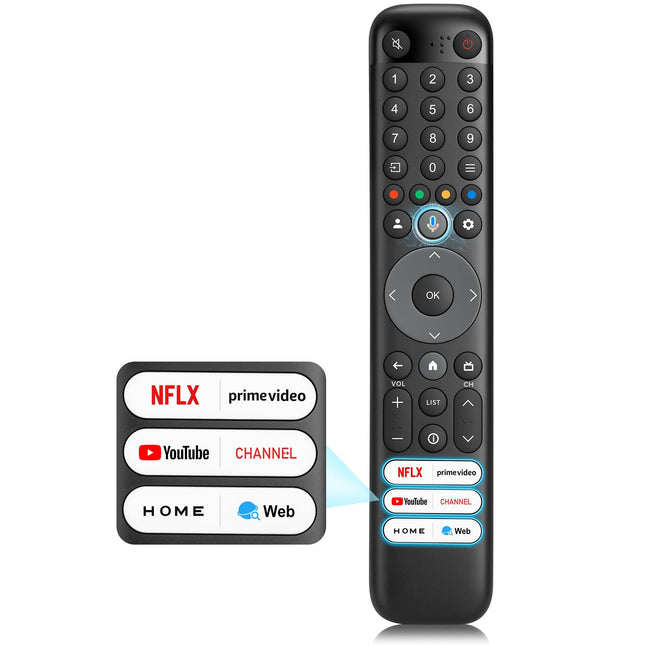 Remote control for TCL Smart TV, Voice remote control for TCL Android/Google TV