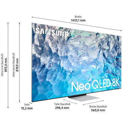 Samsung Neo QLED 8K QN900B 65-tolline teler (GQ65QN900BTXZG, Saksa mudel), Quantum HDR 3000, Neural Quantum protsessor 8K, Dolby Atmos, nutiteler [2022]