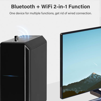 USB WLAN Stick for PC Bluetooth 5.3 Adapter AC 900Mbit/s WLAN Adapter WiFi 6 DualBand 5GHz/2.4GHz Bluetooth Dongle Bluetooth Stick Internet Stick Bluetooth Transmitter MU-MIMO Compatible with Win10/11