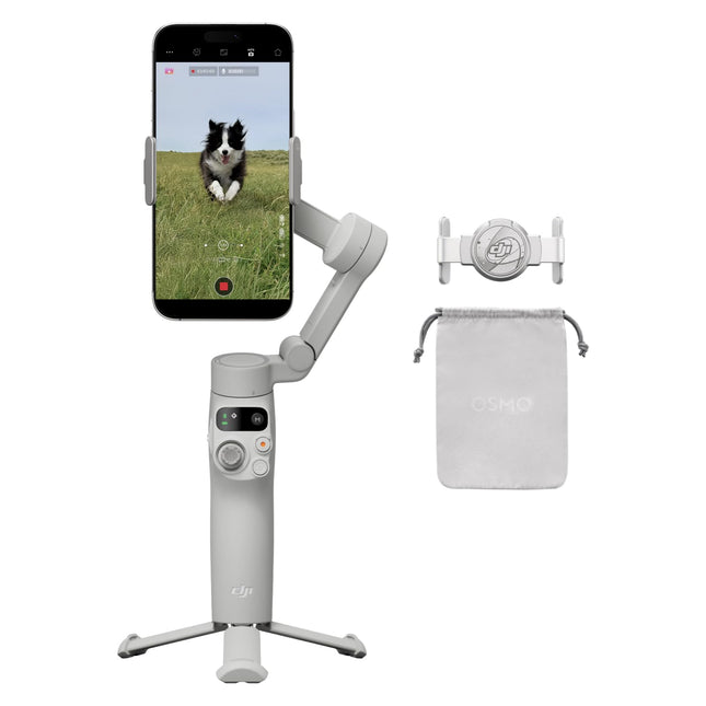DJI Osmo Mobile 7 stabilisaator iPhone'ile ja Androidile, sisseehitatud statiiv, ülikerge, 3-teljeline nutitelefoni stabilisaator, ActiveTrack 7.0, ShotGuides, ühe klõpsuga redigeerimine, 10 tundi kasutusaega