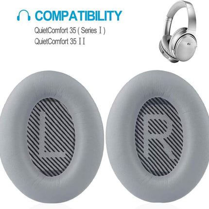 QC35 Ear Pads QC35 ii Ear Pads Replacement Ear Pads for Bose QuietComfort 35/35ii/25/15, QC2 AE2/AE2i/AE2w, SoundLink/SoundTrue Around-Ear Headphones, with Premium Memory Foam &amp; Protein Leather (Gray)