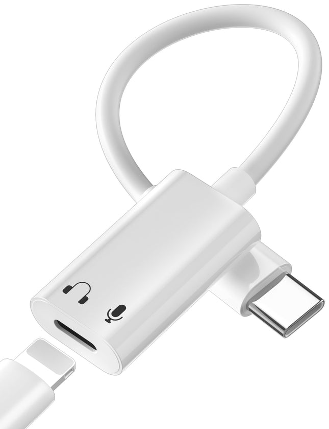 USB-C Lightning-kõrvaklapiadapter iPhone 16 15 Pro Max Plus iPad 10 jaoks, Type-C Lightning-heliadapter Type-C Aux-adapter kõrvaklappide heli ühendamiseks iPad Pro Mini 6 Air 4th Air 5th S23 FE Ultra jaoks