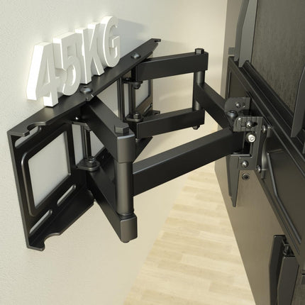 USX-MOUNT pööratav ja kallutatav teleri seinakinnitus 32–70-tollistele LED-, OLED- ja plasmateleritele, universaalne teleri seinakinnitus ülitugeva topeltharuga, teleri kinnitus max VESA 400x400 mm kuni 45 kg