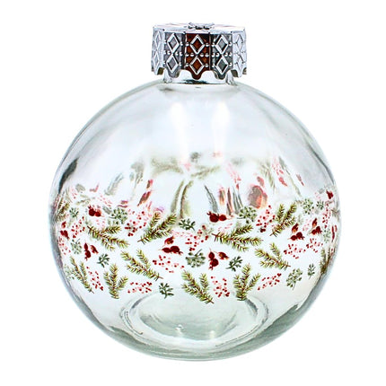 Drinking glass Christmas ball made of glass with straw as a set of 2, transparent with Christmas decoration, L/W/H 10 x 10 x 20 cm, capacity 220 ml