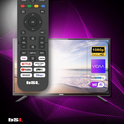 BSL-40T2SV VIDAA nutiteler, 101,6 cm (40 tolli), WiFi, RJ45, Full HD eraldusvõime 1920 x 1080p, USB, DVBT2/S2 ja Ci, ühildub YouTube'i, Netflixi, Disney+, Dazni ja Prime'iga | HDMI