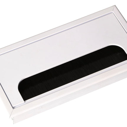 KOTARBAU® alumiiniumist kaablisisend mööblile 160x80 mm Valge kaablikarp kaabliväljund Ruudukujuline anodeeritud