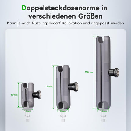 FANAUE kahe pesaga hoidik, mis ühildub RAM Mounts 1-tollise kuuli ja mootorratta telefonihoidikuga, sobib kõigile tööstusstandardile vastavatele 1-tollise/25,4 mm/B-tüüpi kuuliadapteritele, alumiiniumist 6,06" vargusvastase funktsiooniga