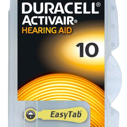 Duracell Activair suurus 10 (kollane sakk) kuuldeaparaadi patarei x60 (10 pakki kuue elemendiga)